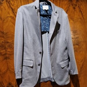 CON.STRUCT Light Gray Glen Plaid Blazer - Mens Size 40M